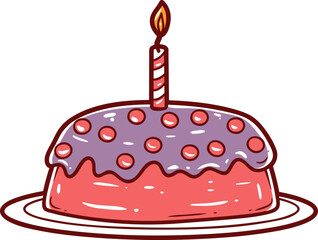 Birthday cake, hand-drawn icon.