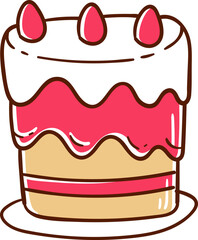Birthday cake, hand-drawn icon.