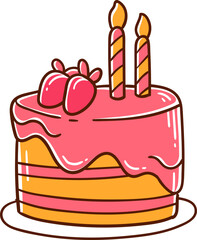 Birthday cake, hand-drawn icon.