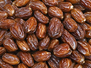 dates close up. date palm background. Date palm on a traditional craftsman market.Horizontal image.