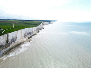White limestone cliffs, Normandy, France