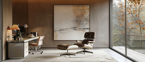 Minimalist home office with a clean and sleek design