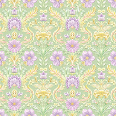 Floral variety color, form natural, seamless fabric pattern.