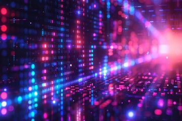 Obraz premium Digital Binary Technology Background created with Generative AI