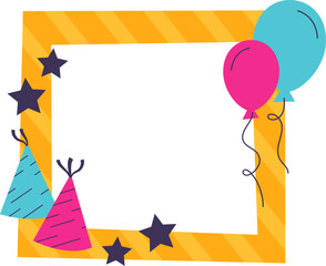 Birthday frame with balloons