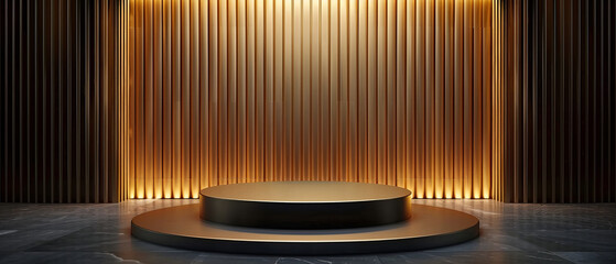 Podium showcase with a luxury item in a sleek environment