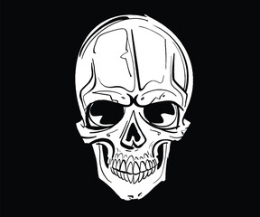 Vector illustration sketch of the skull and crossbones
