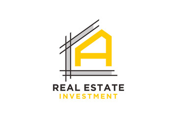 Letter A for Real Estate Remodeling Logo. Construction Architecture Building Logo Design Template Element.
