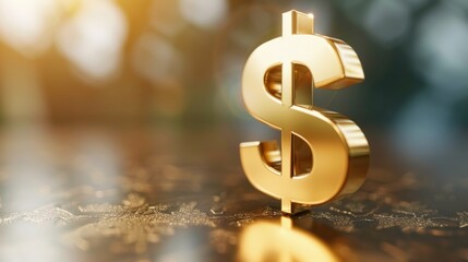 golden dollar sign sitting on top of a table generative ai