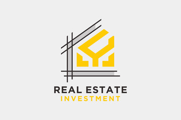 Letter Y for Real Estate Remodeling Logo. Construction Architecture Building Logo Design Template Element.