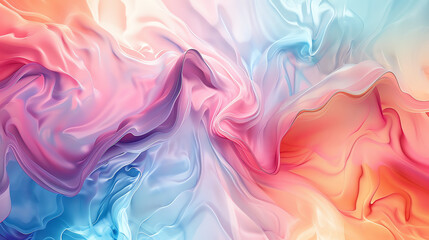 Obraz premium Gentle interference in abstract art, soft distortions, pastel colors, top view, showcasing subtle digital effects, digital tone, vivid color scheme.