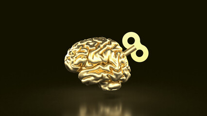 The Brain wind up for Business or medical concept 3d rendering..