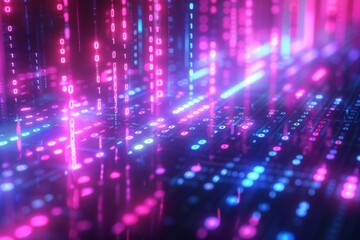 Digital Binary Technology Background created with Generative AI