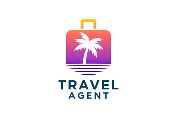 Travel tropic holiday logo template
