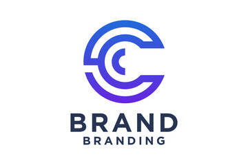 Letter C logo colorful gradient template