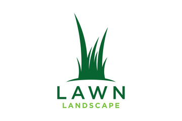 Landscape logo design for lawn vector template