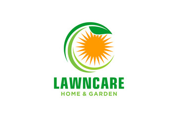 Fototapeta premium Landscape logo design for lawn vector template