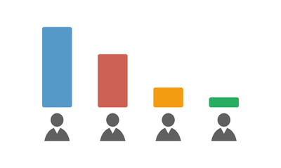 4 candidate online voting results, flat style vector illustration