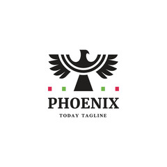 phoenix bird beautiful modern logo design graphic vector