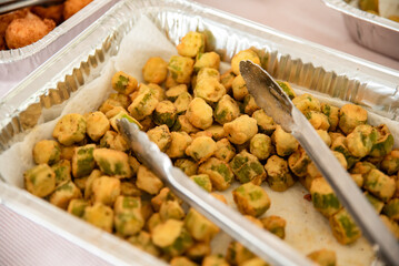 Organic Homemade Fried Green Okra
