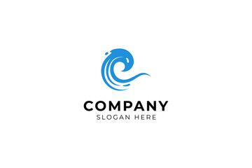 Blue Water Waves for Sea Ocean Beach Water Logo Design