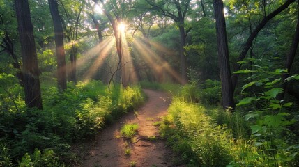 Obraz premium Sparkling Light on the Hiking Trail