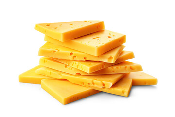 Thin slices of yellow cheese