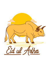 Doodle Muslim holiday Eid al-Adha. the sacrifice a ram or white and black sheep. graphic design decoration kurban bayrami. month lamb and a lamp.Translation from Arabic: Eid al-Adha