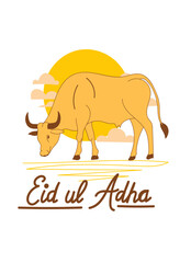 Doodle Muslim holiday Eid al-Adha. the sacrifice a ram or white and black sheep. graphic design decoration kurban bayrami. month lamb and a lamp.Translation from Arabic: Eid al-Adha