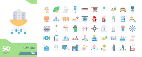 City Life Flat Icons