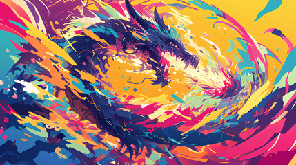 a dragon spitting fire