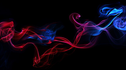 A colorful smokey background with blue and red swirls. The colors are vibrant and the smokey background gives the image a dreamy, ethereal feel
