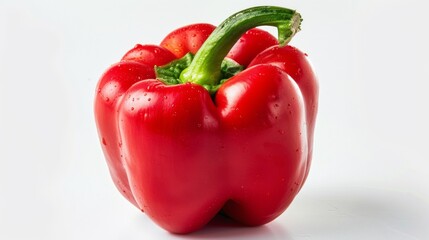 red bell pepper isolated on white background. vegetable food concept
