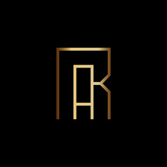 Geometric Luxury Initials RA Logo Icon Vector