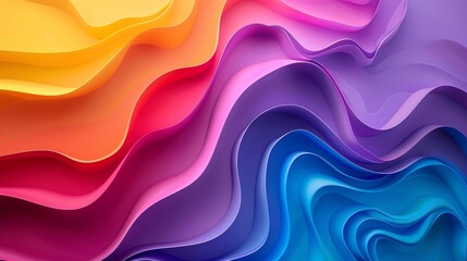 Obraz premium rainbow colors, wave gradient shape over Orchid purple background, round, centered