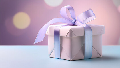Beautiful handmade gift box with pastel background