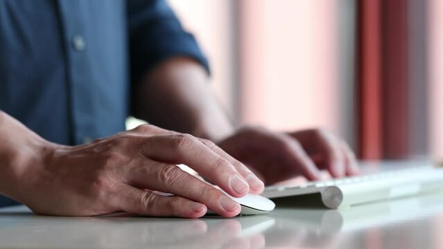 DevOps concept, software development, IT operations, agile programming, Concept with dev ops icon on computer screen and project manager, coder or sysadmin typing on keyboard, high software quality