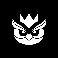 owl king owl head nocturnal bird modern logo design vector
