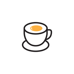 coffee eggs health combination line logo design vector
