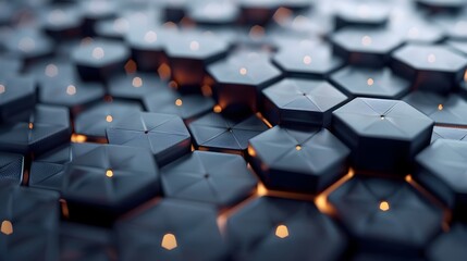 Obraz premium Hexagonal Nano Material Structure - Futuristic Geometric Design