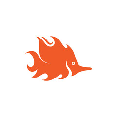 beauty fire fish modern logo design vector