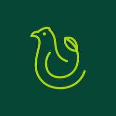 egg chicken farming business line logo design vector