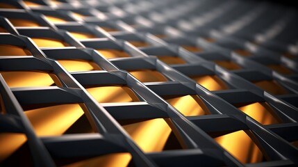Obraz premium Mesmerizing Metallic Geometric Structure with Repetitive Pattern Background