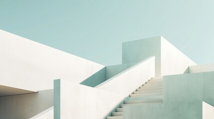 Minimalist Architecture Desktop Wallpaper: Abstract Colorful Cubes, Lines, and Negative Space in Monochrome Hues