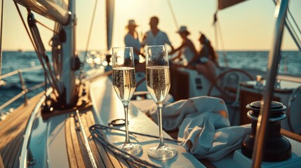 "Friends Enjoying a Luxurious Yacht Party"
