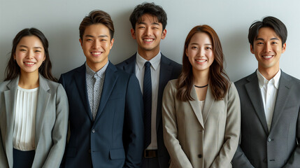 オフィスカジュアルのビジネスマンチーム