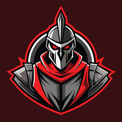 warrior logo with esport style vector illustration