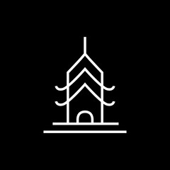 japanese culture house line logo design vector