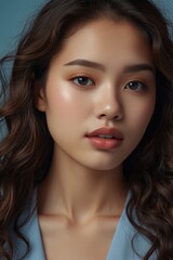 Obraz premium Portrait of a Beautiful Young Asian Woman. Generative AI