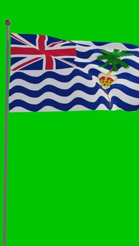 Looping 3D render animation of the Flag of the Commissioner of the British Indian Ocean Territory Green Screen Background